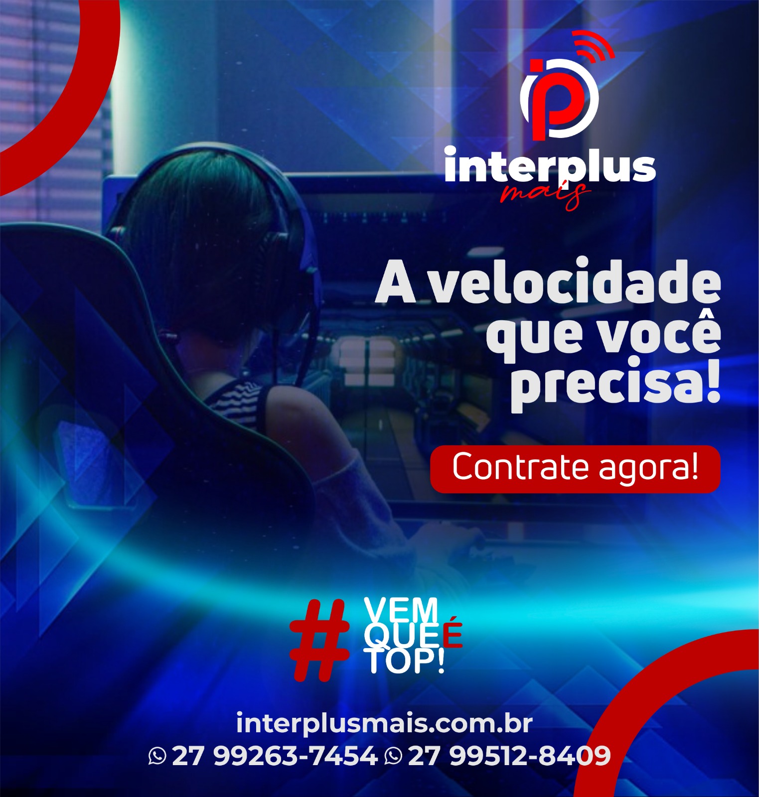Mulher trabalhando em home office com Interplus
